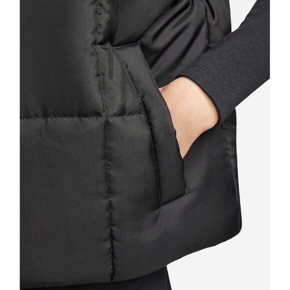 Nike Puffer Vest Medium Black Women Therma-FIT Windrunner New Oversized - Picture 4 of 5